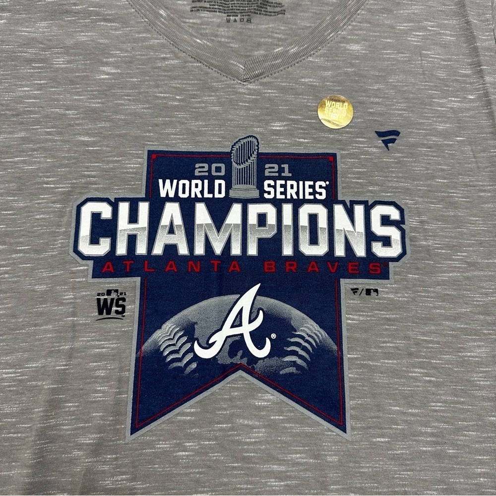 Fanatics Atlanta Braves 2021 World Series Tee Women’s Size Large - Picture 2 of 5